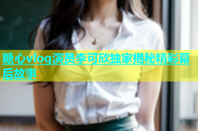 糖心vlog演员李可欣独家揭秘精彩幕后故事