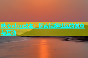 糖心vlog改名：探索视频社区的创意与互动